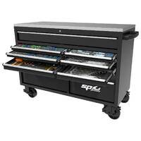 SP Tools USA Sumo Series Roller Cabinet Tool Kit 59" Metric/Sae 465 Piece Black/Chrome Handles SP50805