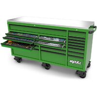 SP Tools 465 Piece 73" USA Sumo Series Roller Cabinet Tool Kit - Metric/SAE - Green/Black Handles SP50825G