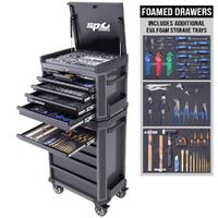 SP Tools 336 Piece Tech Series Tool Kit - Metric/SAE - Diamond Black (Plus EVA Storage Trays) SP52255DX