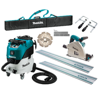 Makita 165mm Plunge Cut Circular Saw Kit and 42L Wet/Dry M Class Vacuum SP6000JT2X-VC42MX2
