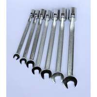Flexible socket and open end wrench set for car repair