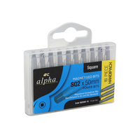 Alpha Square SQ3x50mm Power Bits - 10 Pack SQ350SH