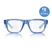 SafeStyle Fusions Blue FRAME CLEAR Lens Safety Glasses