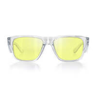 SafeStyle Fusions Clear Frame Yellow Lens Safety Glasses