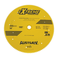 Austsaw Extreme Stainless Steel Blade 355mm x 25.4 x 110T SSBE355254110