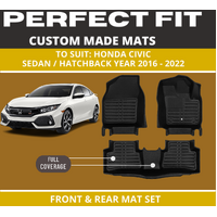 Custom car floor mats for honda civic sedan/hatchbackBlack Floor Mats Full Interior Set