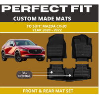 Custom car floor mats for mazda cx-30Black Floor Mats Full Interior Set