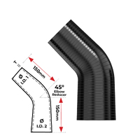 Redback Silicone Hose (3-1/2"in, 4") 45° Bend (Black)