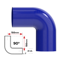 Redback Silicone Hose (1-3/8") 90° Bend (Blue)