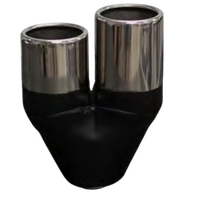 Redback Twin Exhaust Tip 2.25" Inlet Twin 2.5" Outlet Rolled In Staggered