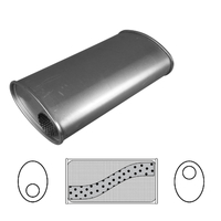 8" x 4" Oval, 14" Long, 2 1/2", O/O, No Spigots, Mega Power, Mild