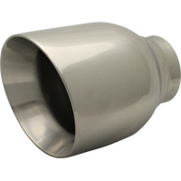 4" Outlet Angle Cut 304 Double Wall Exhaust Tip 63 X 100 X 130