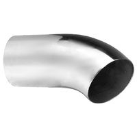 Stainless Steel Exhaust Tip - Dump Style - Outside 100mm (4"), L 165mm (6-1/2")