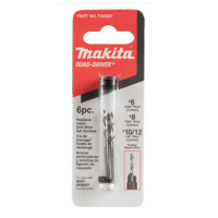 Makita 6 Piece No.6/8/10&12 Quad-Driver Replacement Drill Bit + Grub Screws T-02587