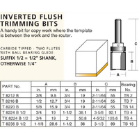 Carb-I-Tool 9.5mm Inverted Flush Trimming Bit T8212B