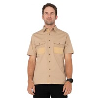 Grindstones Short Sleeve Shirt Colour Khaki Size M