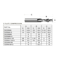 Carbitool 8mm Compression Bit T2ESRM8M