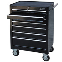 888 7 Drawer Roller Cabinet - Black T840104