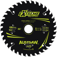 Austsaw 136mm 36T Extreme Wood with Nails Blade Thin Kerf - 20 Bore TBPP1362036