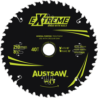 Austsaw 210mm 40T Extreme Wood with Nails Blade Thin Kerf - 25 Bore TBPP2102540