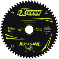 Austsaw 216mm 60T Extreme Wood with Nails Blade Thin Kerf - 30 Bore TBPP2163060