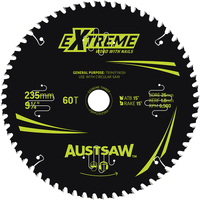Austsaw 235mm 60T Extreme Wood with Nails Blade Thin Kerf - 25 Bore TBPP2352560