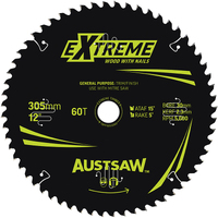Austsaw 305mm 60T Extreme Wood with Nails Blade Thin Kerf - 30 Bore TBPP3053060
