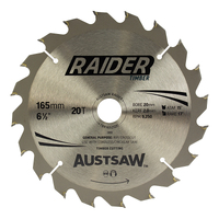 Austsaw 165mm 20T Thin Kerf Raider Timber Blade TBR1652020