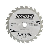 Austsaw 185mm 24T Thin Kerf Raider Timber Blade - 20 Bore - 10 Pack TBR1852024-10