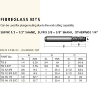 Carbitool 6.35mm Fibreglass Bit TG8