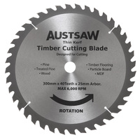 Austsaw 300mm 40T Thin Kerf Timber Blade - 25.4mm Bore TKB3002540