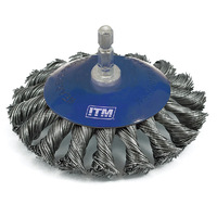 ITM Twist Knot Bevel Brush Steel 75mm 1/4" Hex Shank TM7002-075