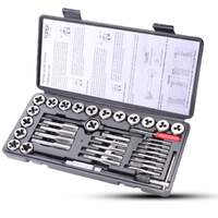 40 pcs metric imperial tap and die set screw thread drill kit pitch gauge m3-m12