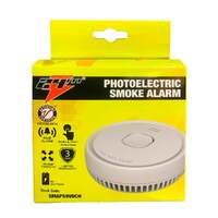 [1-6pcs]smoke alarm fire detector photoelectric w/ 9v battery 24m australian standard