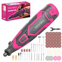 Monika 12v cordless rotary tool pink variable speed engraver grinder multi accessories