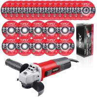 Topex heavy duty 900w 125mm 5'' angle grinder w/ 25pcs 5" grinding wheels