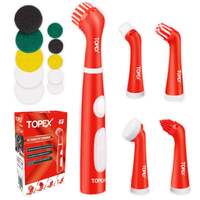 Topex 4v max cordless scrubber with 5 replaceable brush heads power cleaning brush for grout/tile/bathroom/shower/bathtub
