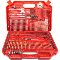 Topex 246pcs combination drill bit set screw bits titanium for metal wood masonry