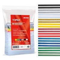 Topex 200pce glue stick hot melt glue stick adhesive craft stick glue gun 7 x 140mm various color
