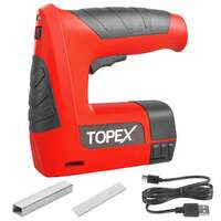 Topex 4v 2in1 cordless electric stapler tacker nail gun li-ion 3k staples nails