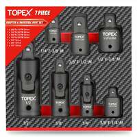 Topex 7-piece socket adaptor set 1/4" 3/8" and 1/2" universal joint socket adaptor