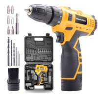 MasterSpec 12V Cordless Drill Driver Screwdriver Accessories W/2 Batteries