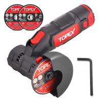 TOPEX 12V Cordless Angle Grinder w/12V 2.0Ah Lithium-Ion Battery&14.4V /0.4A charger