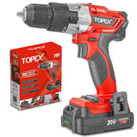 TOPEX 20V Lithium-Ion Cordless Drill Driver Impact Hammer drill w/ Battery Charger