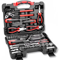 TOPEX 65-Piece Household Hand Tool Set Home Auto Repair Kit Premium Quality