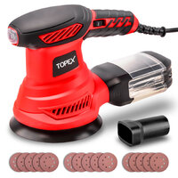 TOPEX 300W Random Orbital Sander Polisher Variable Speed +15pcs Sand Papers
