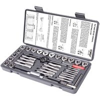 40 PCs Imperial Tap and Die Set Screw Thread Drill Kit Pitch Gauge M3-M12