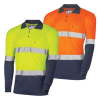 Tru Workwear Micromesh L/S Hi-Vis Taped Polo Shirt