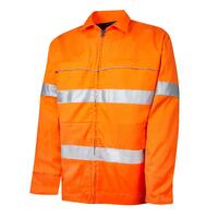 TRU Workwear Midweight Hi-Vis Cotton Drill Jacket with Reflective Tape