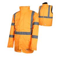 TRU Workwear 4 in 1 Polyester Oxford Jacket with Reflective Tape - NSW Rail
